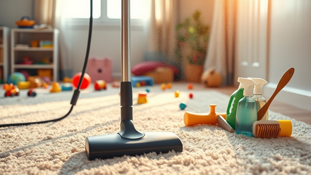 deep clean carpeted play floors