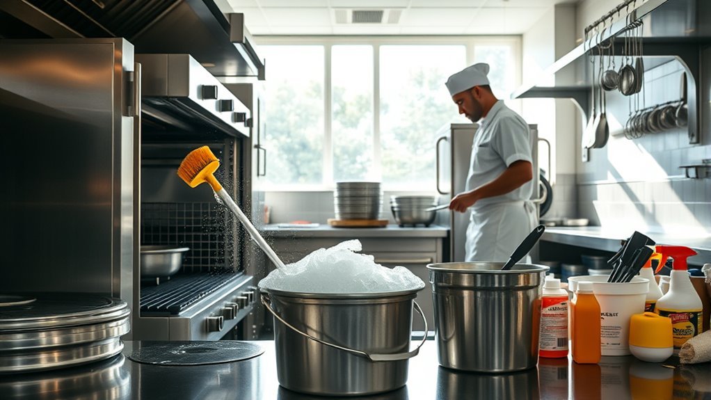 deep cleaning kitchen equipment