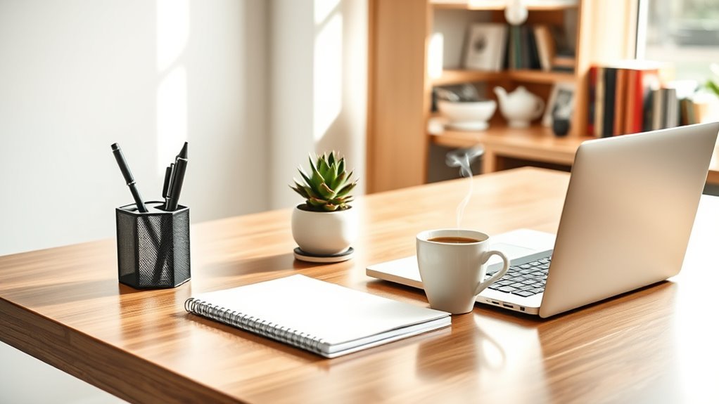 desk organization and upkeep