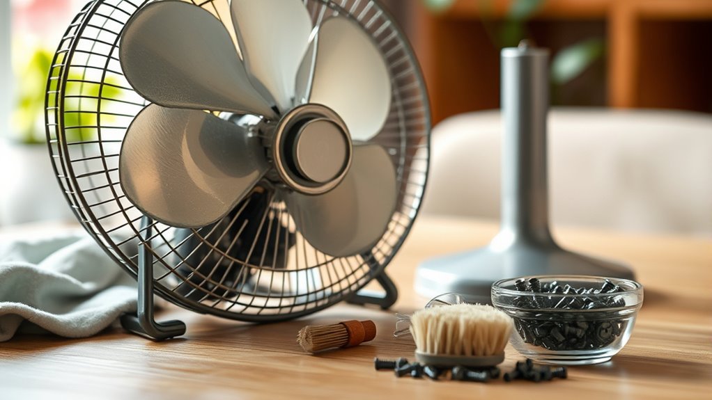 disassemble fan with care