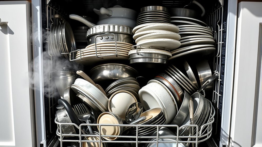 dishwasher overload reduces efficiency
