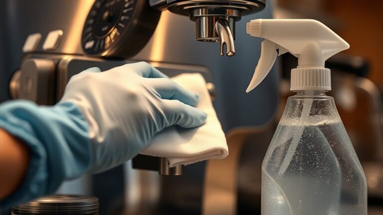 disinfect coffee machine surfaces