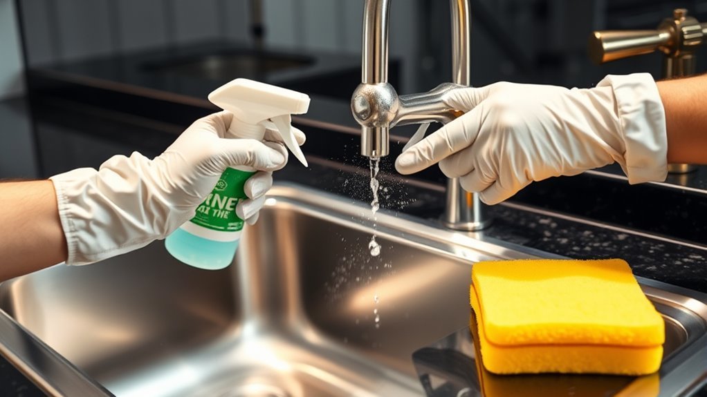 disinfect high touch sink surfaces