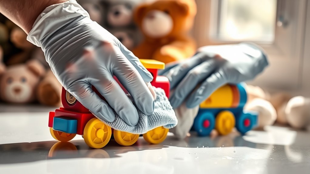 disinfect high touch toy areas