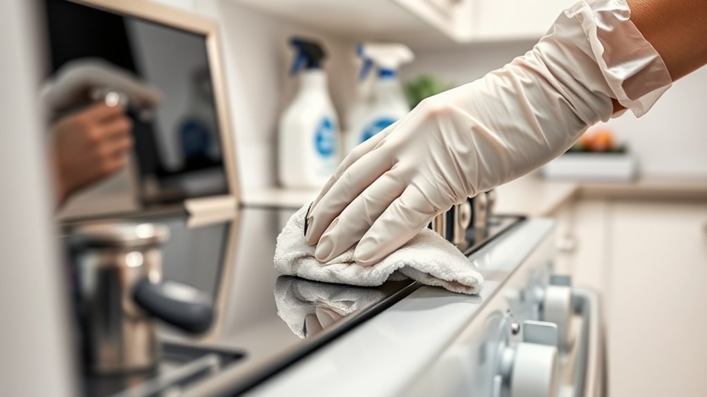disinfect oven handles safely
