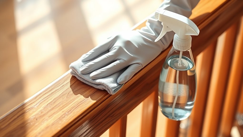 disinfect wooden surfaces carefully