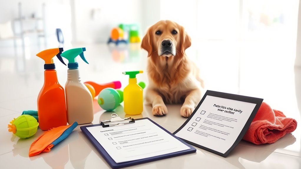 disinfecting pet mess areas
