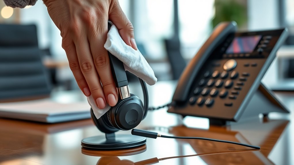 disinfecting telephones and headsets
