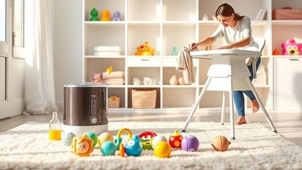 disinfecting toys and gear