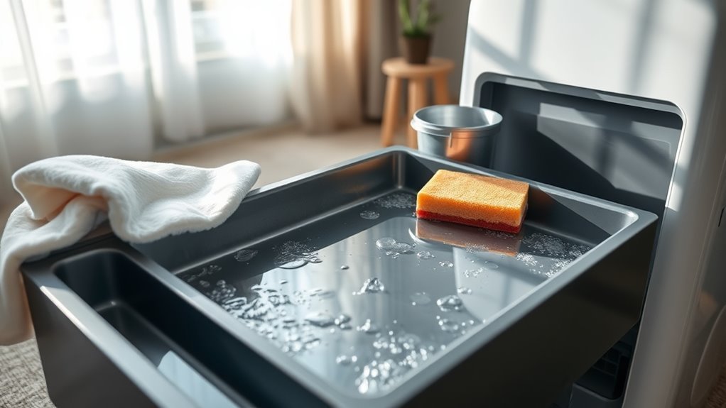 drain and clean tray