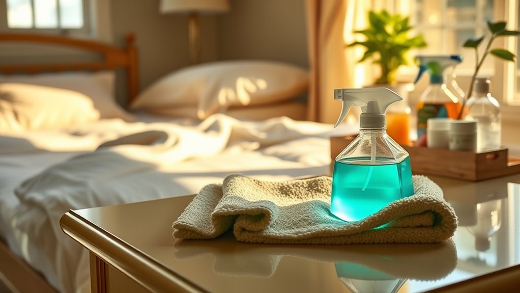 dusting for a cleaner bedroom
