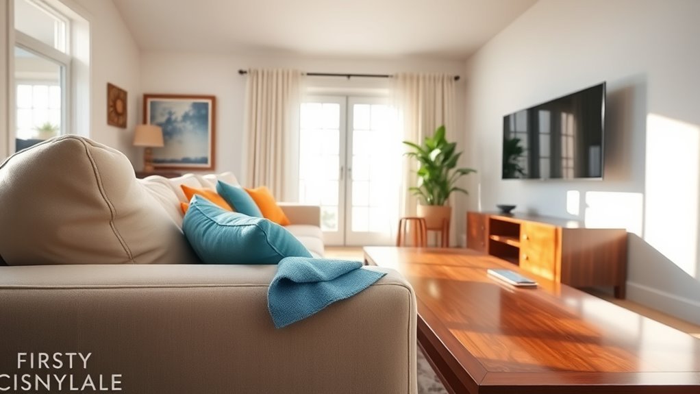 dusting furniture and electronics