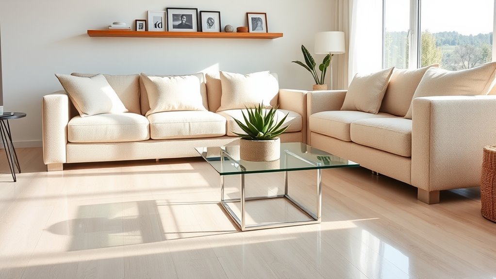 easy to maintain surfaces and furnishings