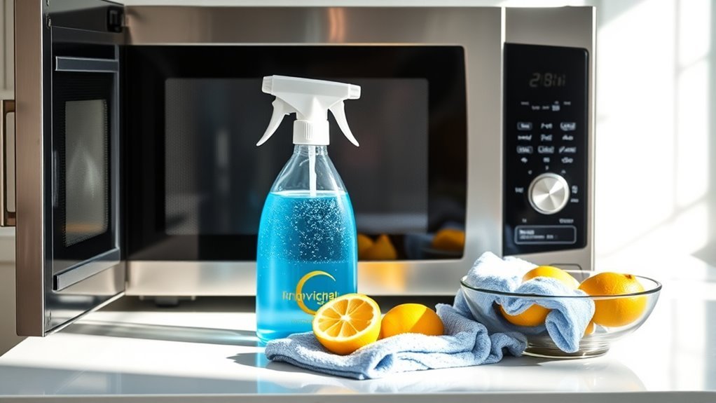 eco friendly cleaning supplies gathered
