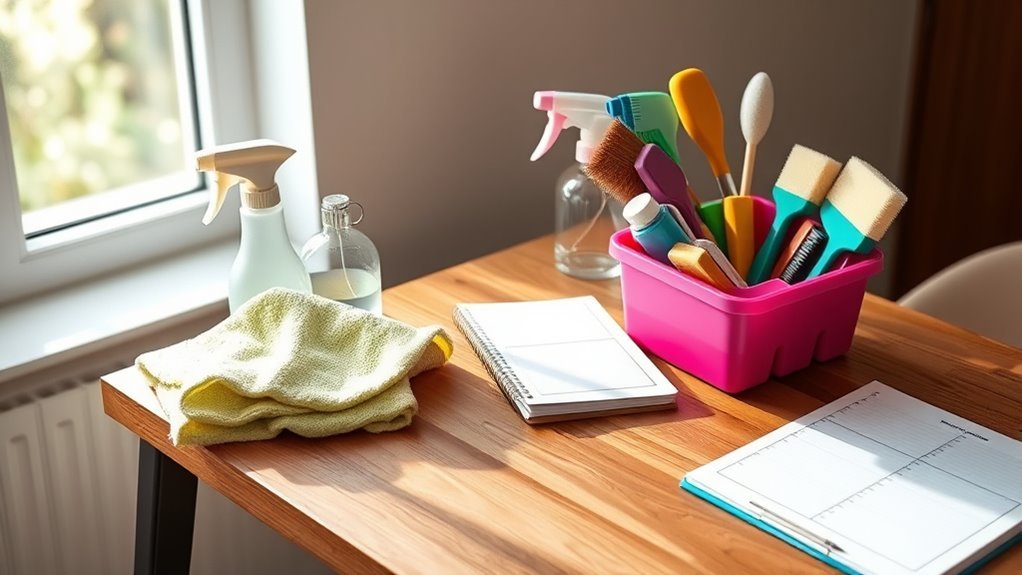efficient cleaning supplies organization