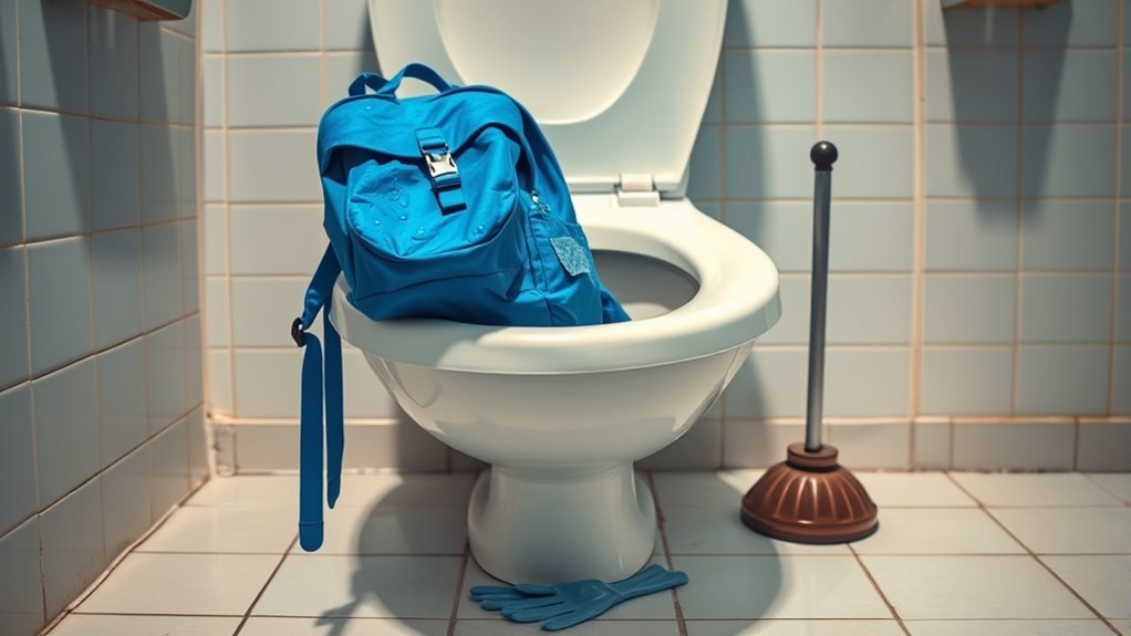 extract bag from toilet