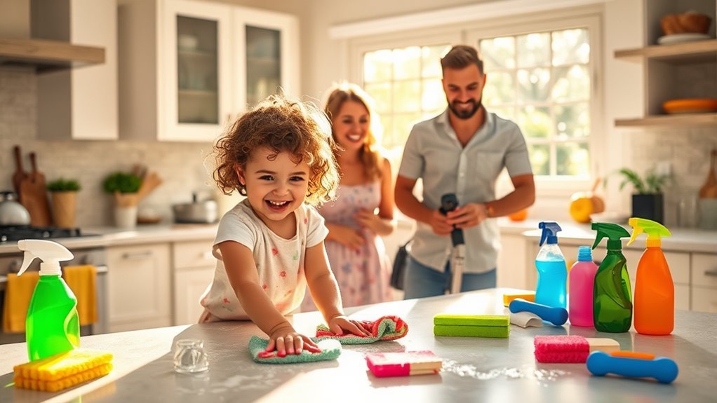 family bonding through cleaning