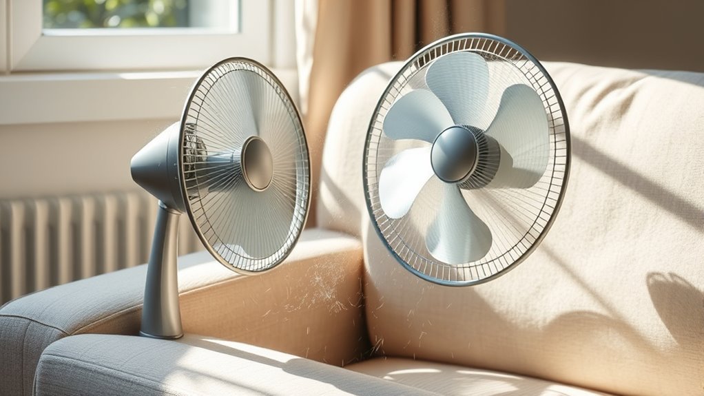 fan assisted couch cleaning technique