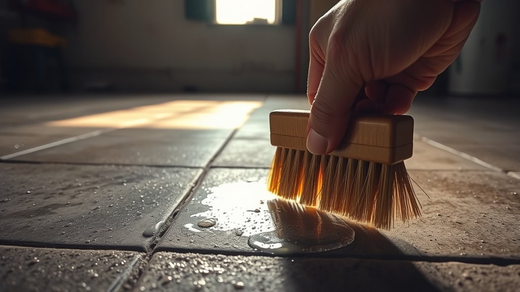 garage grout stain removal