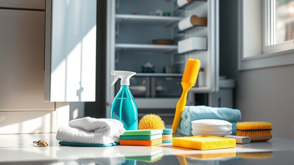 gather cleaning supplies efficiently