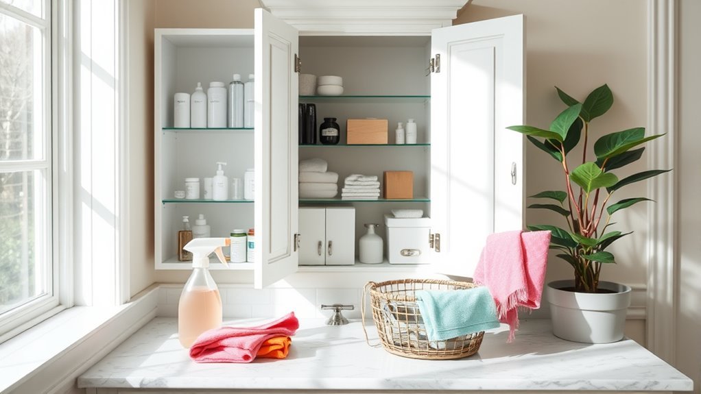 gather cleaning supplies efficiently