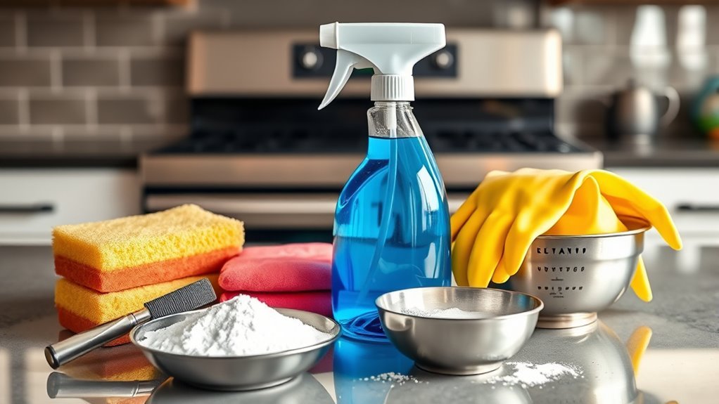 gather cleaning supplies efficiently