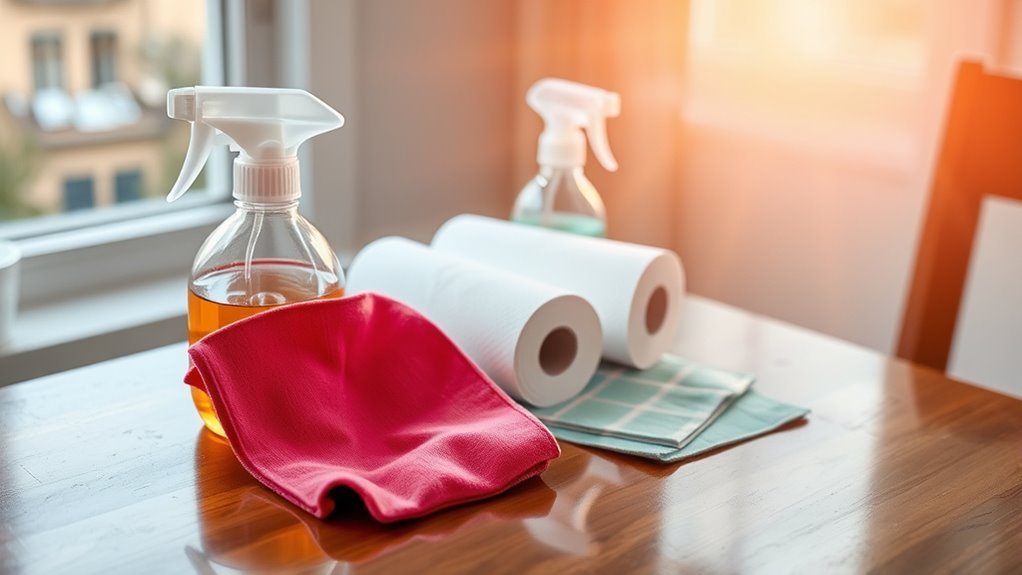 gather cleaning supplies efficiently