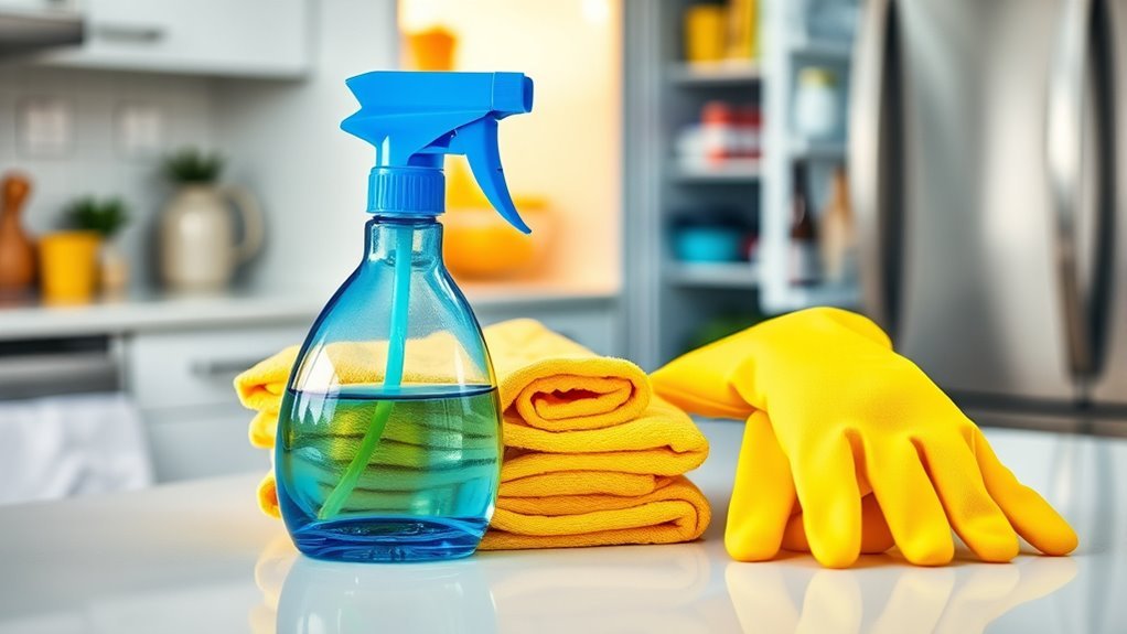 gather cleaning supplies efficiently