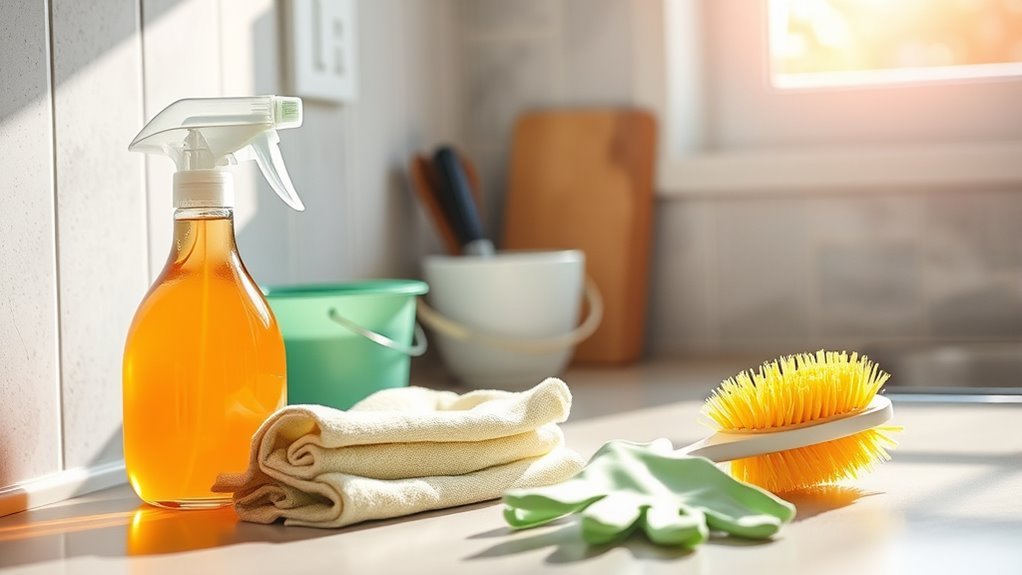 gather cleaning supplies efficiently