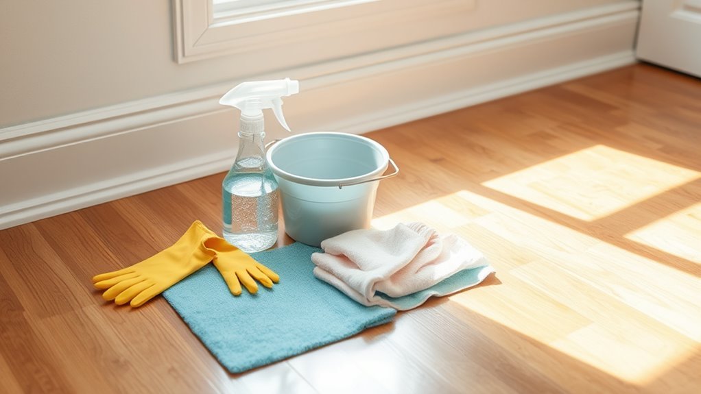 gather cleaning supplies efficiently
