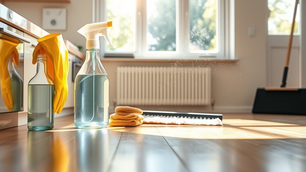 gather cleaning supplies efficiently
