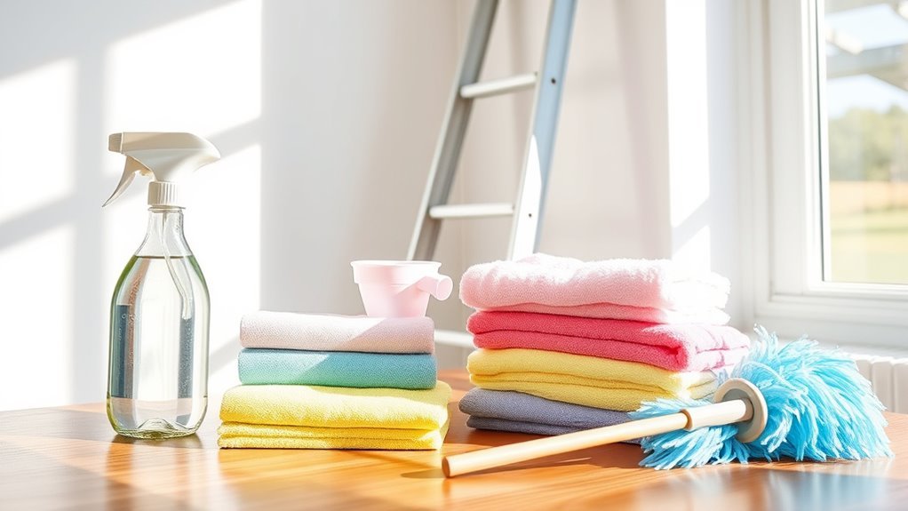 gather essential cleaning supplies
