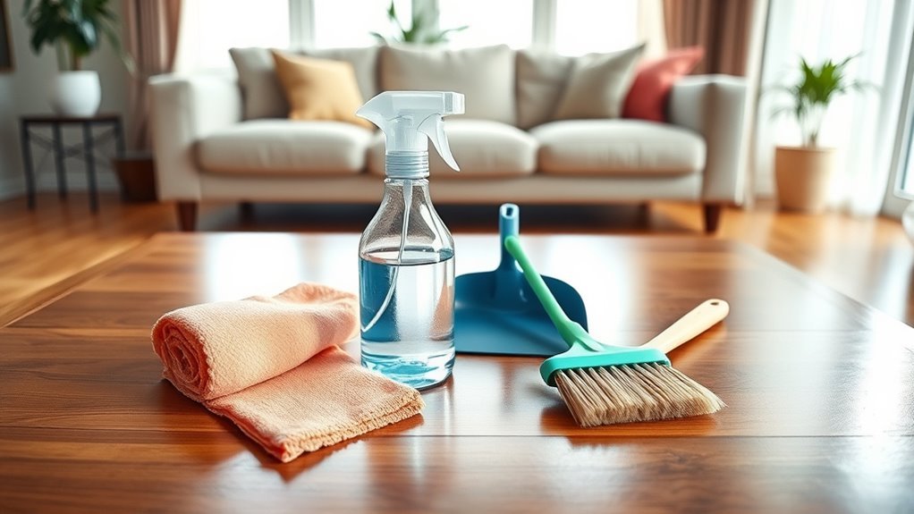 gather essential cleaning supplies