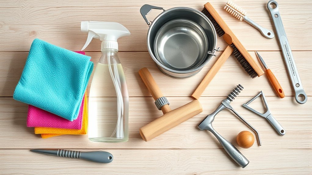 gather necessary cleaning supplies