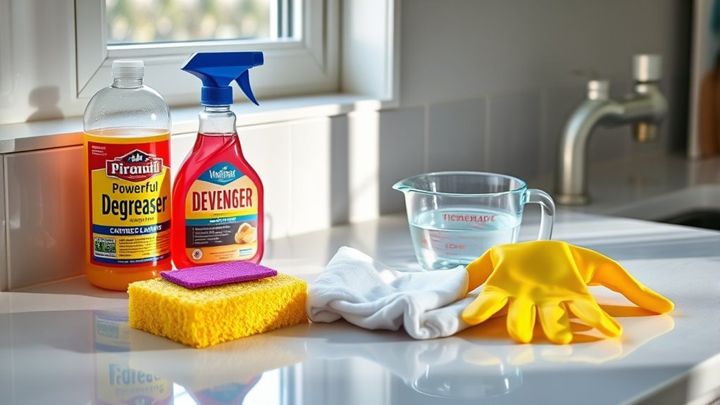 gather oven cleaning supplies