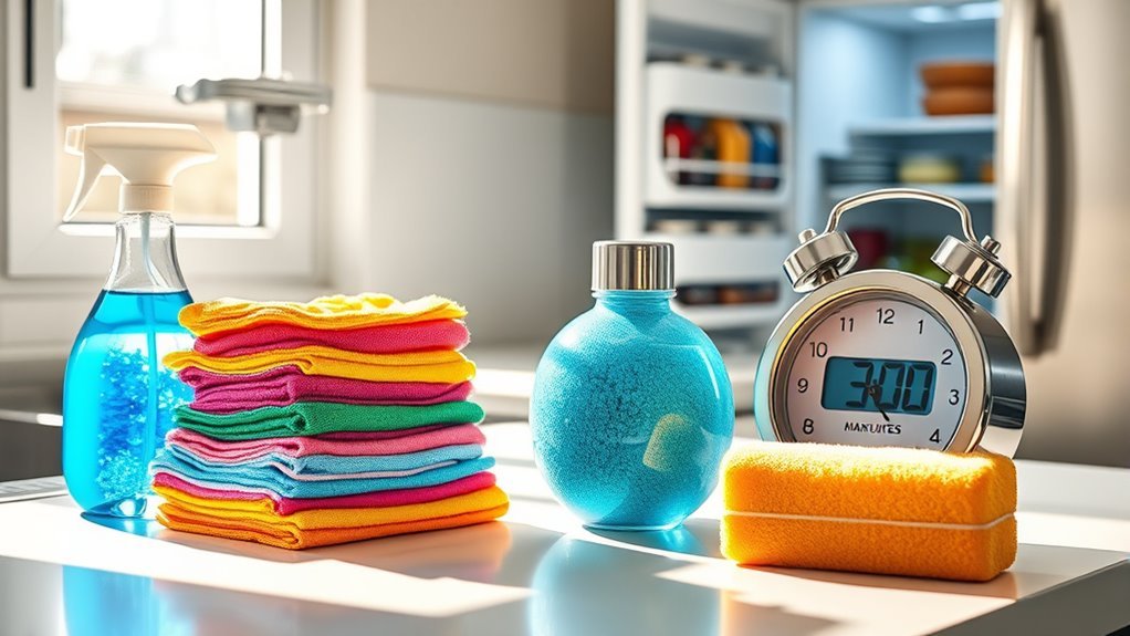 gather supplies set timer