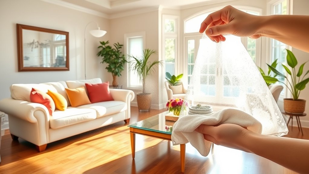 gentle cleaning living space