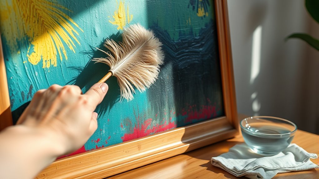 gentle dusting preserves artwork