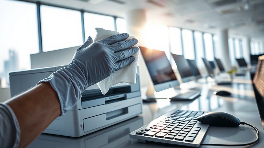 germs on office equipment