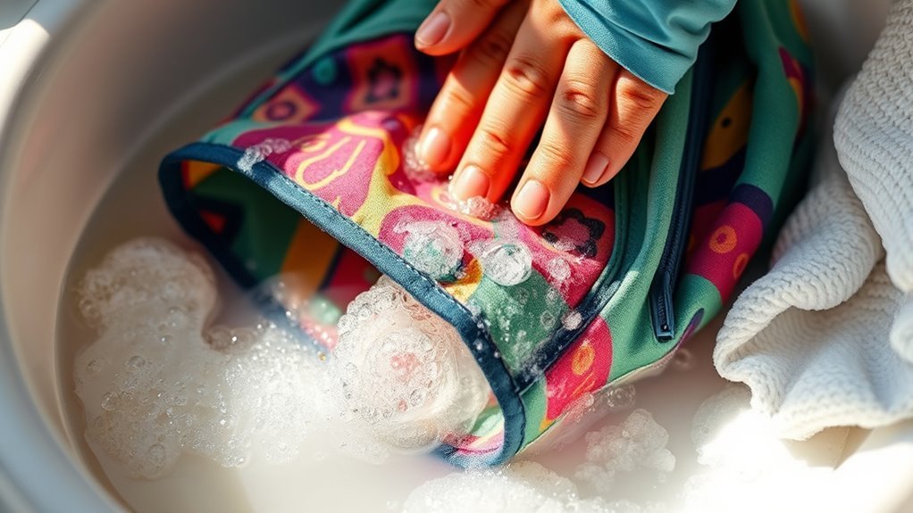 hand wash fabric bags gently