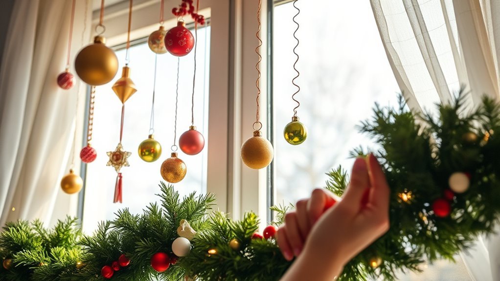 hanging decorations near windows