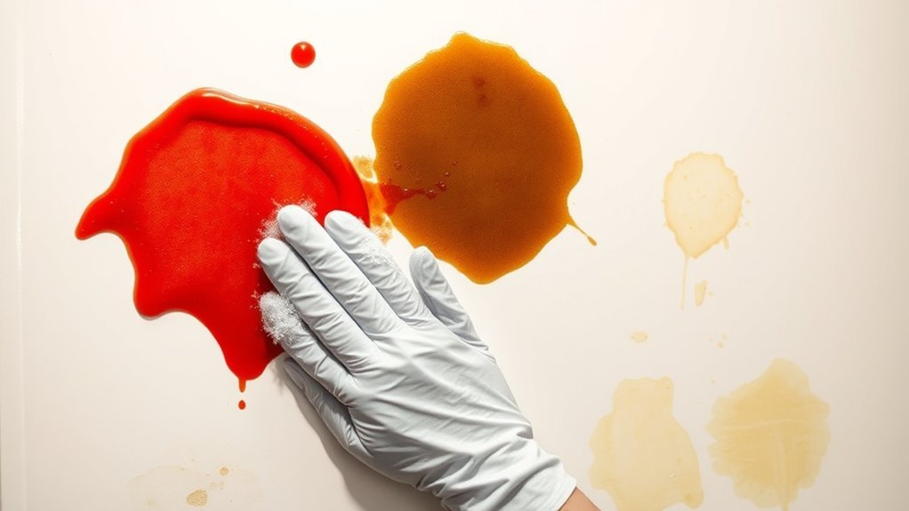 identifying refrigerator stain types