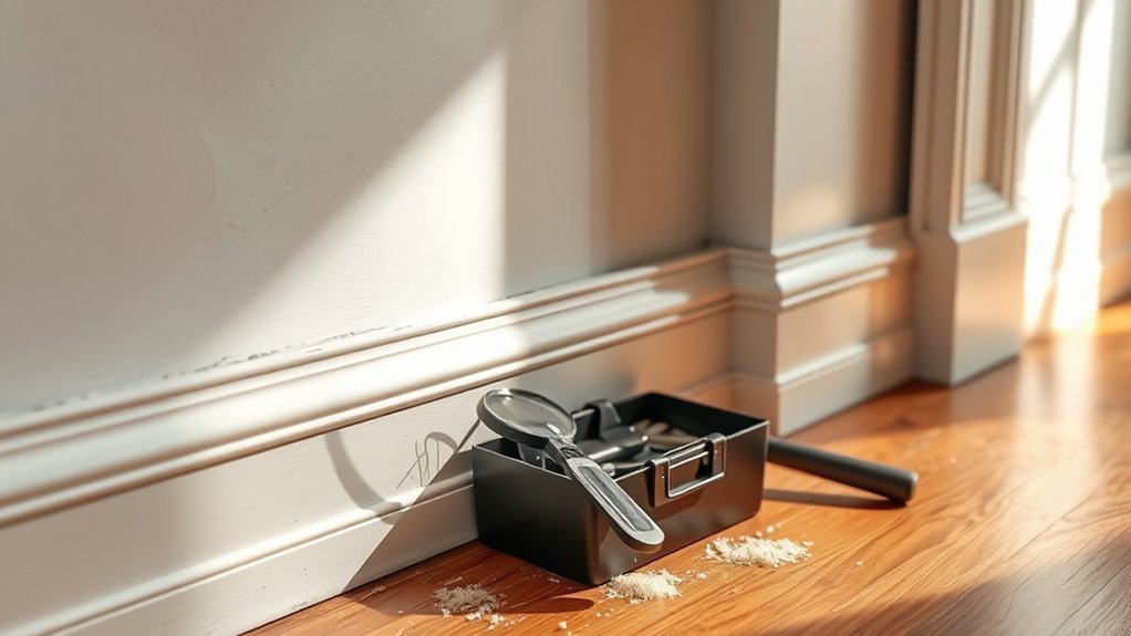 inspect baseboards for damage