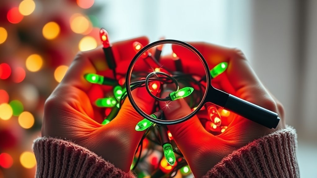 inspect holiday lights carefully