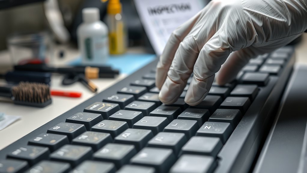 inspect keyboard for damage