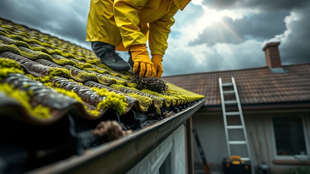 inspect roofs and gutters