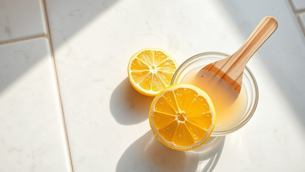 lemon juice removes soap scum