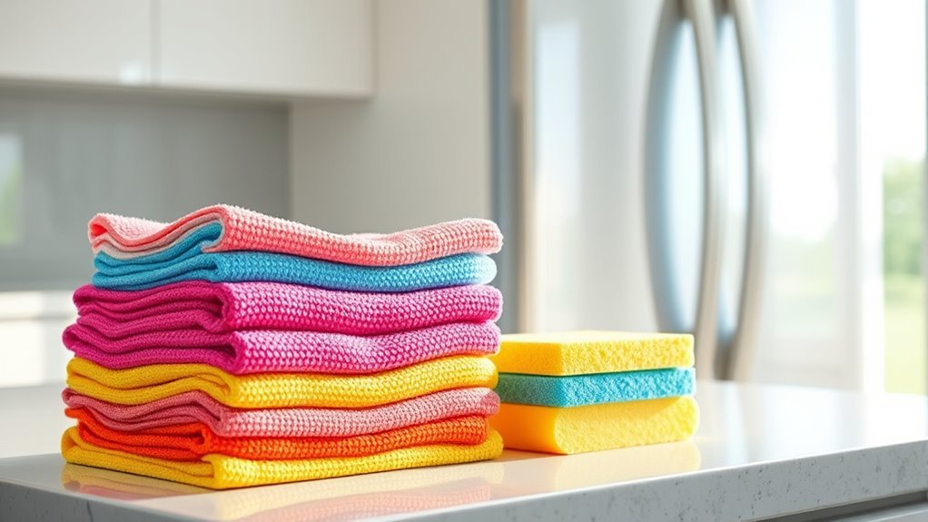 microfiber cloths ensure cleanliness
