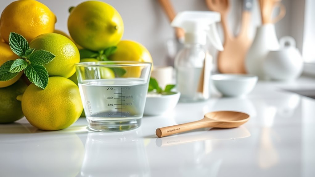 mixing homemade kitchen cleaner