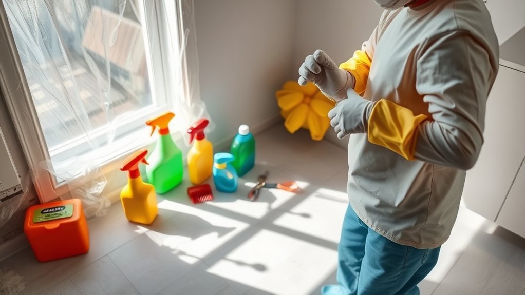 mold removal area preparation